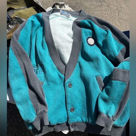 Bugle Boy Other - Bugle Boy Gray and Blue Knit Cardigan
